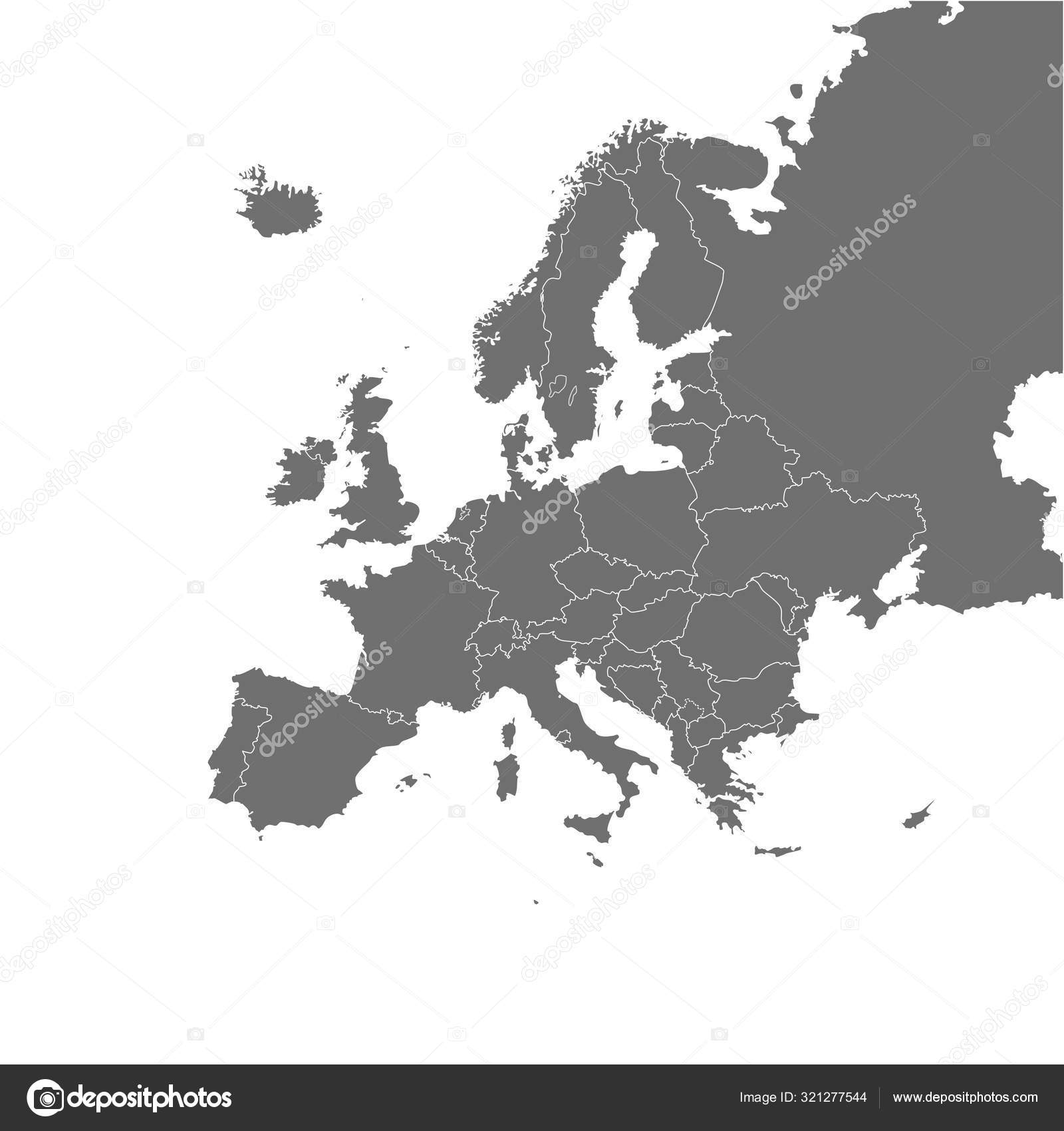 Europe Map With Country Border Vector Illustration Stock europe-map-with-country-border-vector-illustration-stock