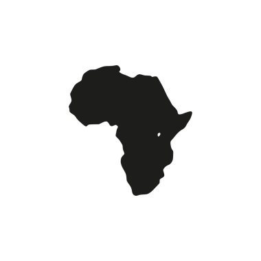 Beyaz arkaplanda Afrika haritası, vektör illüstrasyonu.