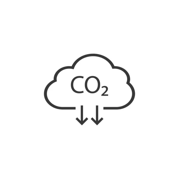 Co2, Ökologie, Wolkensymbol. Vektorillustration, flaches Design. — Stockvektor