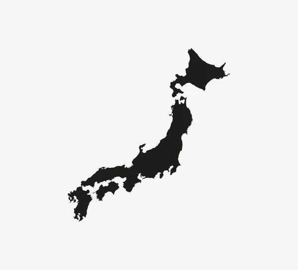 Japan, map black on white background. Vector illustration. — Stock Vector