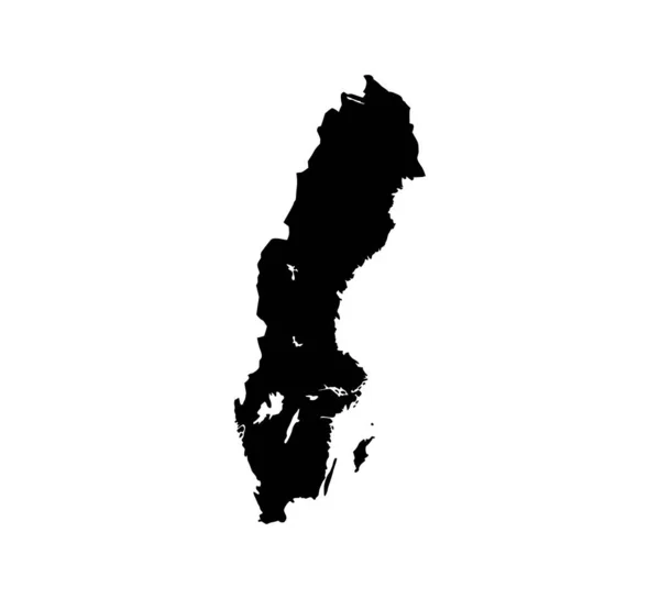 Švédsko mapa na bílém pozadí. vektorová ilustrace. — Stockový vektor
