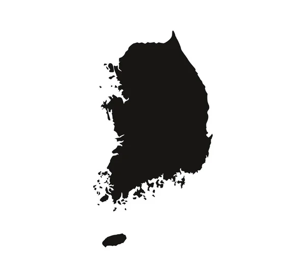 Mappa della Corea del Sud su sfondo bianco. illustrazione vettoriale. — Vettoriale Stock