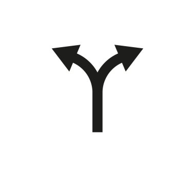 Ok, iki yönlü, yön simgesi. Vektör illüstrasyonu, düz tasarım