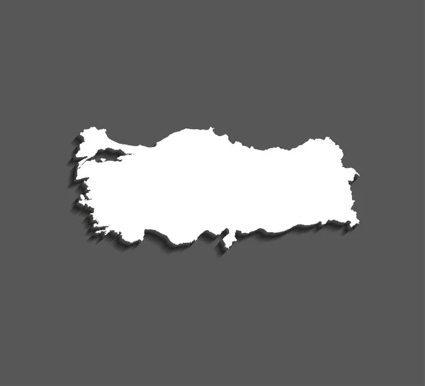 灰色の背景にトルコの地図。ベクターイラスト. — ストックベクタ