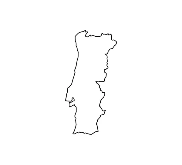 Portugal mapa sobre fondo blanco. ilustración vectorial. — Archivo Imágenes Vectoriales