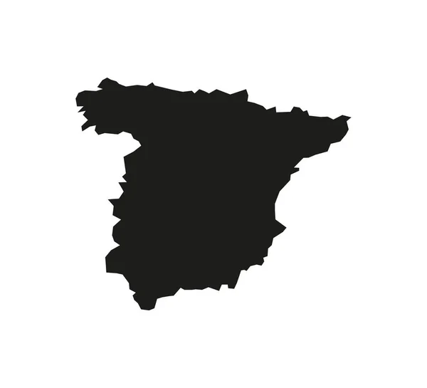 Beyaz arka planda İspanya haritası. Vektör illüstrasyonu. — Stok Vektör