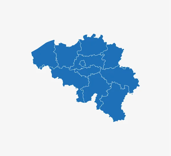 Belgien karta, stater gränskarta. Vektorillustration. — Stock vektor