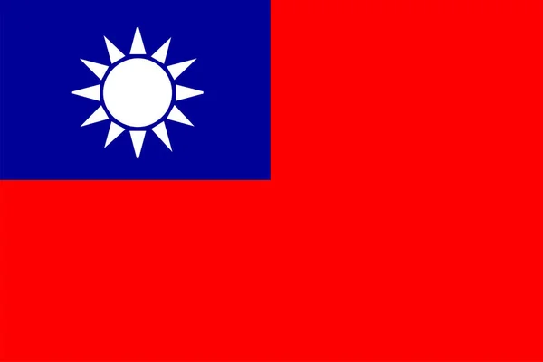 Taiwan vlag. Officiële vlag van Taiwan. Vectorillustratie. — Stockvector