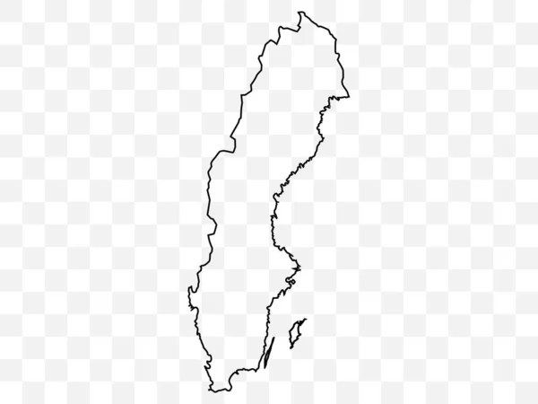 스웨덴 지도가 투명 한 배경에 있습니다. 벡터 일러스트. — 스톡 벡터