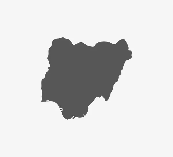 Nigeria on white background. Vector illustration. gray. — Stock Vector