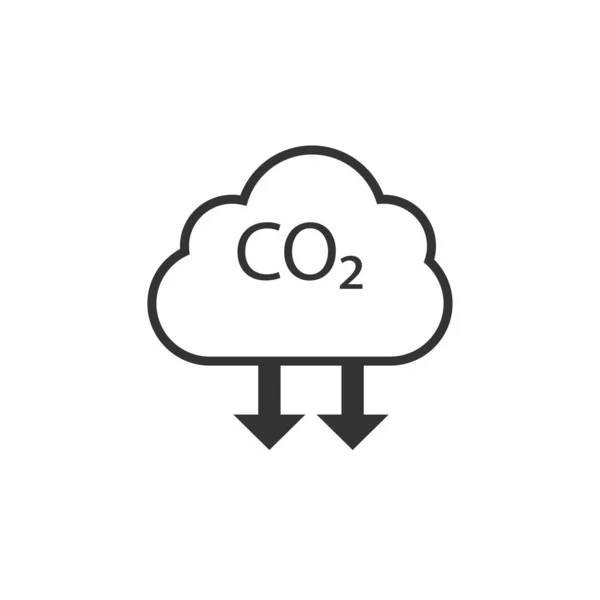 Kohlendioxid, Ökologie, Wolkensymbol. Vektorillustration, flaches Design. — Stockvektor