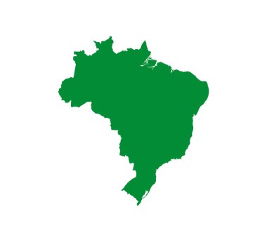 Brezilya Haritası, beyaz arkaplanda, vektör illüstrasyonu.