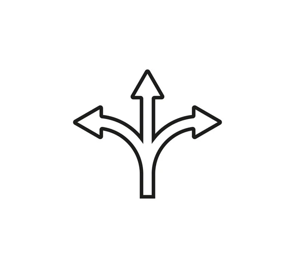 Pijl, drieweg, richtingicoon. Vector illustratie, plat ontwerp — Stockvector
