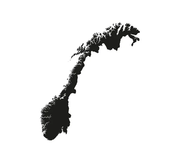Mappa della Norvegia su sfondo bianco. illustrazione vettoriale. — Vettoriale Stock