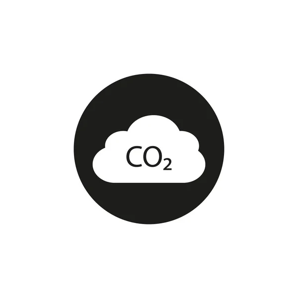Koolstofdioxide, ecologie, wolkenpictogram. Vector illustratie, plat ontwerp. — Stockvector
