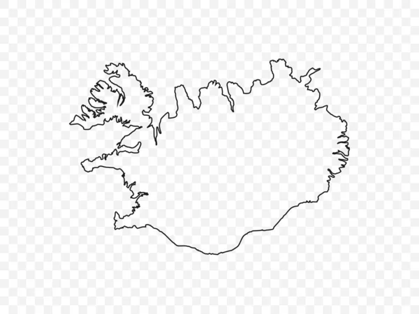 Mapa de Islandia sobre fondo transparente. Ilustración vectorial . — Vector de stock