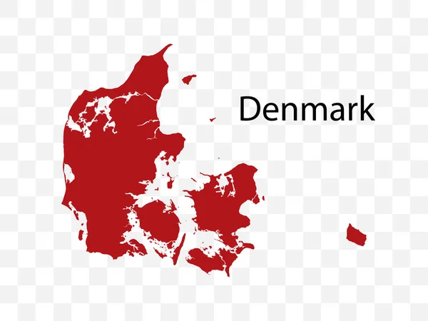 Dänemark-Karte auf transparentem Hintergrund. Vektorillustration. — Stockvektor