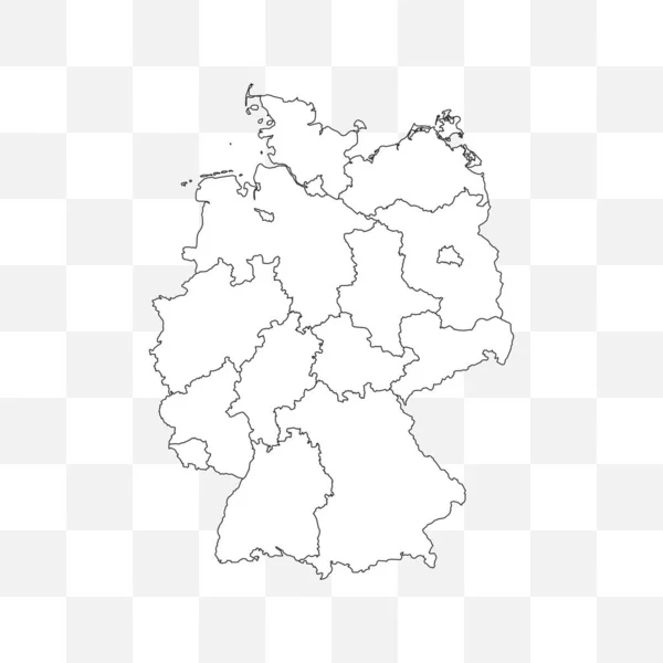 Германия карта на прозрачном фоне. Векторная иллюстрация . — стоковый вектор