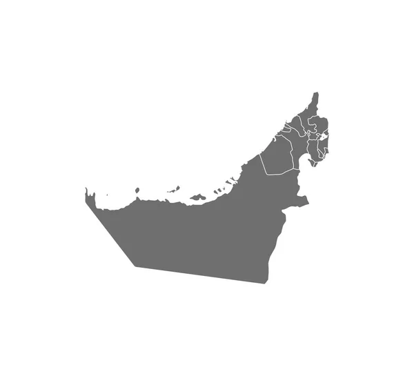 UAE Map, states border map. Vector illustration. — Stock Vector