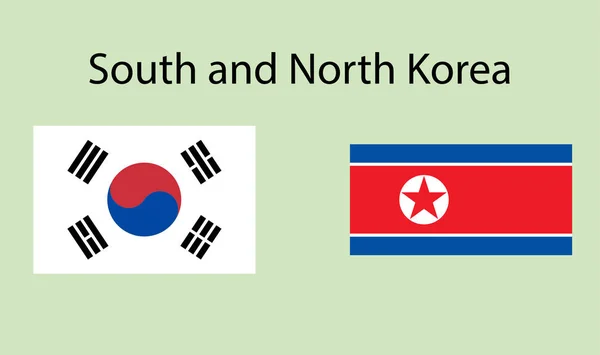 Флаг Кореи. Государственный флаг Южной Кореи, Северной Кореи. Векторная иллюстрация . — стоковый вектор