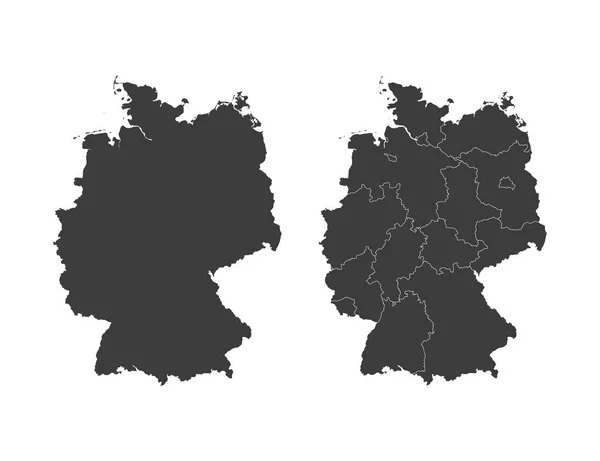 Mappa della Germania, mappa dei confini statali. Illustrazione vettoriale . — Vettoriale Stock