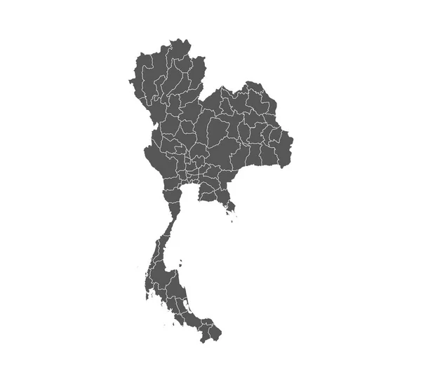 Peta Thailand, peta perbatasan negara bagian. Ilustrasi vektor . - Stok Vektor