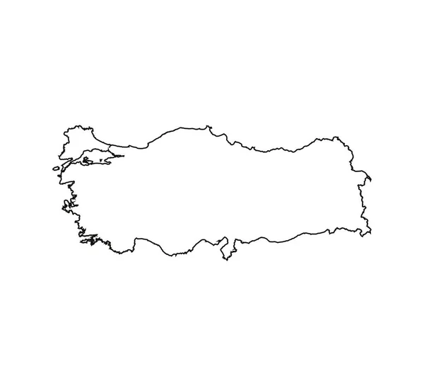 Turquie carte sur fond blanc. Illustration vectorielle. Grandes lignes . — Image vectorielle