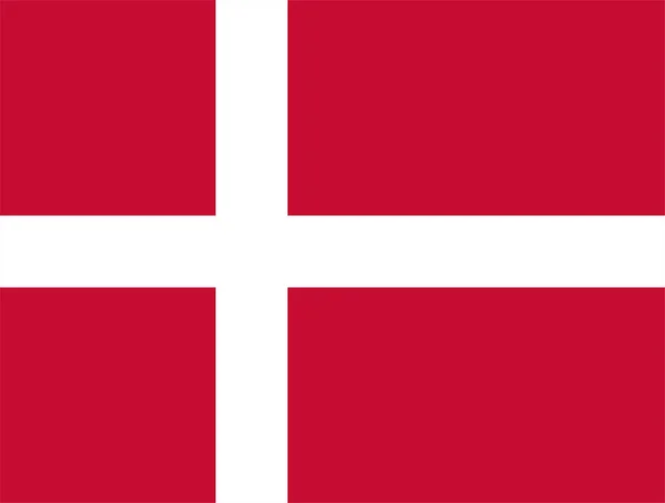 Dánská vlajka. Oficiální vlajka Dánska. Vektorová ilustrace. — Stockový vektor