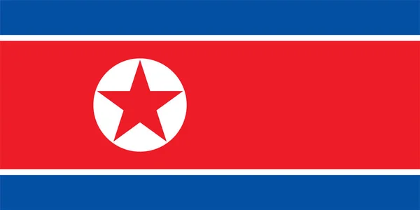 Флаг Кореи. Государственный флаг Северной Кореи. Векторная иллюстрация . — стоковый вектор