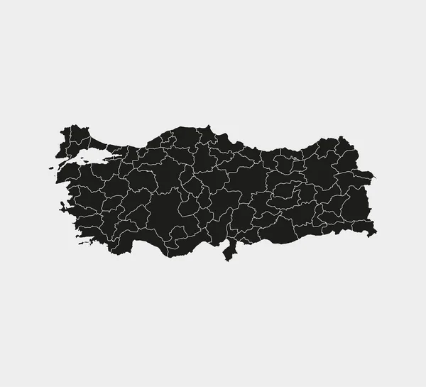 Карта Турции, границы государств. Векторная иллюстрация . — стоковый вектор