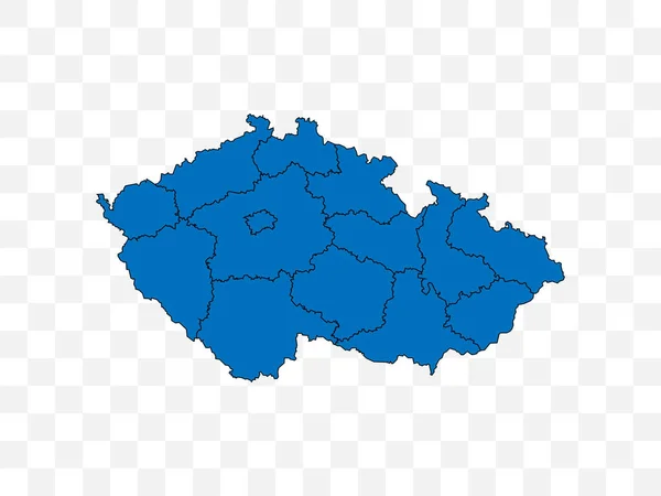체코 공화국 지도는 투명 한 배경에 있다. 벡터 일러스트. — 스톡 벡터