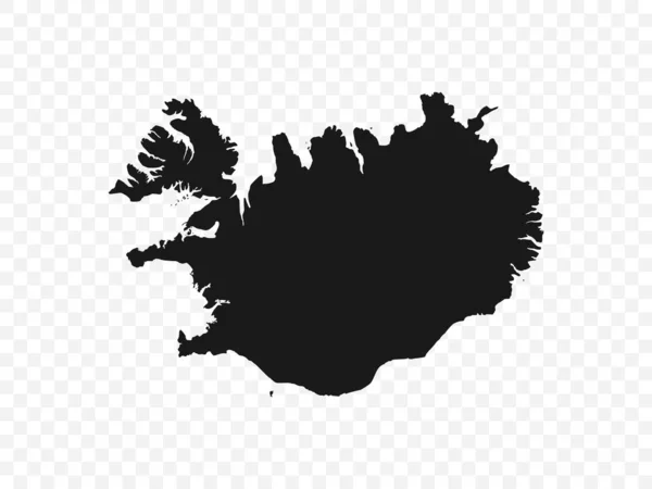 Izland térkép átlátható háttérrel. Vektorillusztráció. — Stock Vector