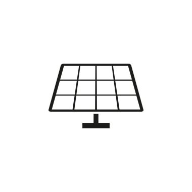 Güneş paneli simgesi. Vektör illüstrasyonu, düz tasarım