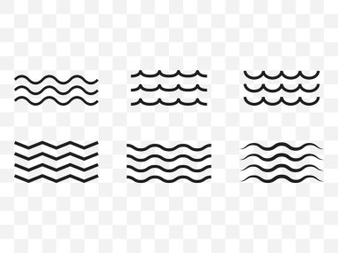 Dalga simgesi ayarlandı. Vektör çizimleri. Düz tasarım.