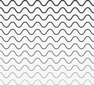 Dalgalı yatay çizgiler. Vektör illüstrasyonu, düz tasarım.