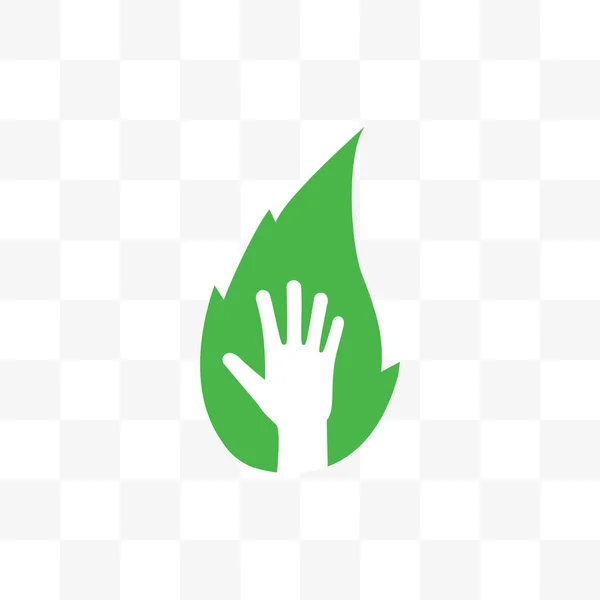 Frunze, pictograma mâinilor ecologice. Ilustrație vectorială, design plat — Vector de stoc