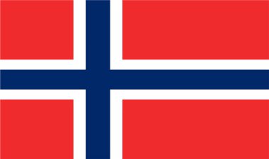 Norveç Bayrağı. Norveç 'in resmi bayrağı. Vektör illüstrasyonu.