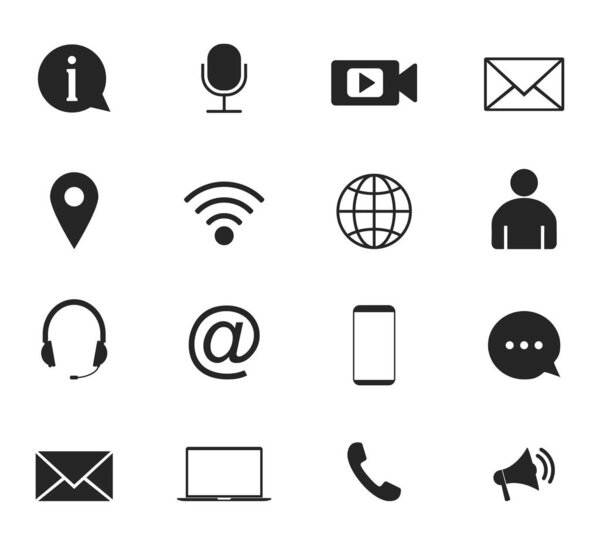 Свяжитесь с иконой. Векторные иллюстрации. Плоский дизайн
.