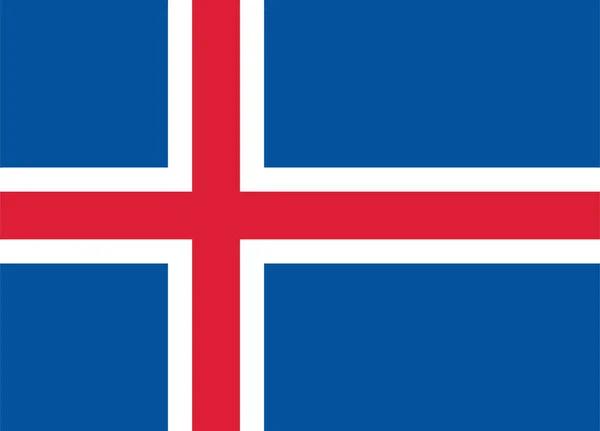 Islandfahne. offizielle Flagge von Island. Vektorillustration. — Stockvektor