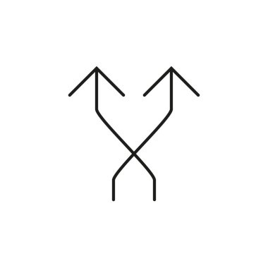 Eğri ok vektör simgesi. Vektör illüstrasyonu, düz tasarım