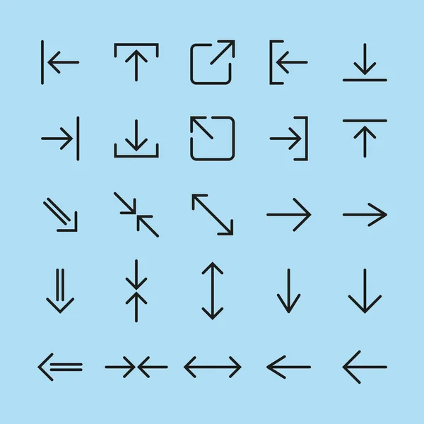 Набір піктограм зі стрілкою лінії. Векторні ілюстрації, плоский дизайн — стоковий вектор