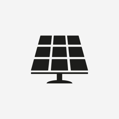 Güneş paneli simgesi. Vektör illüstrasyonu, düz tasarım