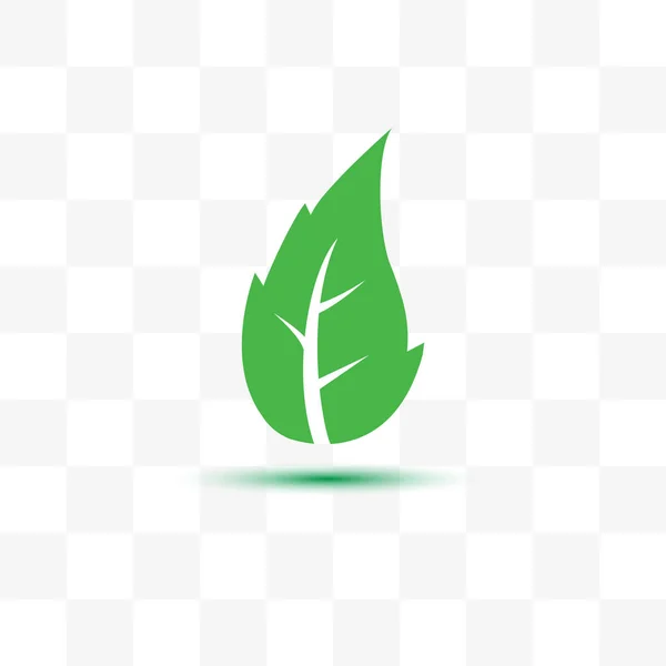 Folha verde, Eco ícone ilustração vetorial, projeto liso — Vetor de Stock