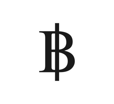 Tayland, baht ikonu. Vektör illüstrasyonu, düz tasarım