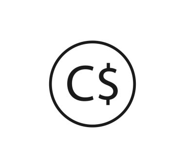 Kanada dolar ikonu. Vektör illüstrasyonu, düz tasarım