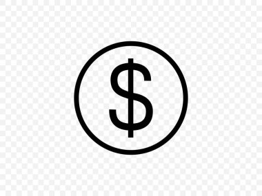 Dolar, para simgesi. Vektör illüstrasyon, düz tasarım