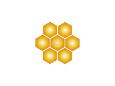 Arılar, tatlım, bal peteği ikonu. Vektör illüstrasyonu, düz tasarım.