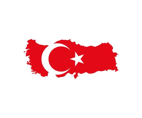 Mapa Turcji, flaga na białym tle. Ilustracja wektora. — Wektor stockowy