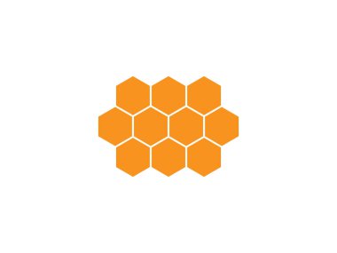 Arılar, tatlım, bal peteği ikonu. Vektör illüstrasyonu, düz tasarım.