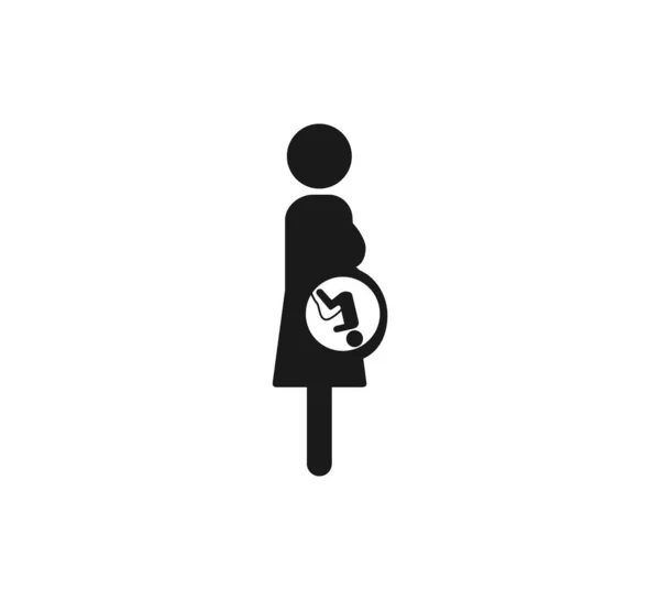 Mãe, ícone da gravidez. Ilustração vetorial, design plano . —  Vetores de Stock